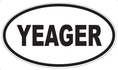 YEAGER - Oval Magnet