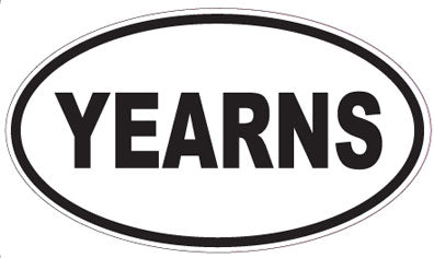 YEARNS - Oval Sticker