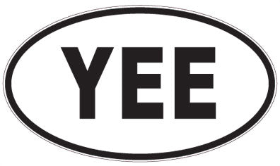 YEE - 3 Letter Initials Oval Sticker