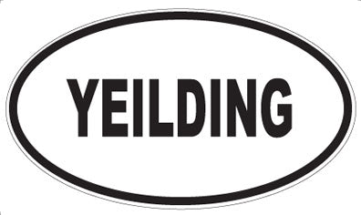 YEILDING - Oval Sticker