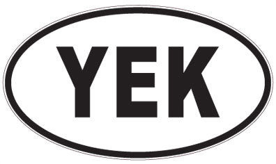 YEK - 3 Letter Initials Oval Sticker