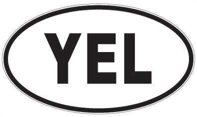 YEL - 3 Letter Initials Oval Sticker