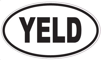 YELD - Oval Sticker