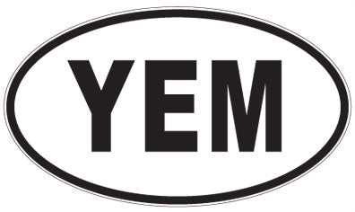 YEM - 3 Letter Initials Oval Magnet