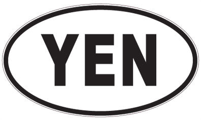 YEN - 3 Letter Initials Oval Sticker