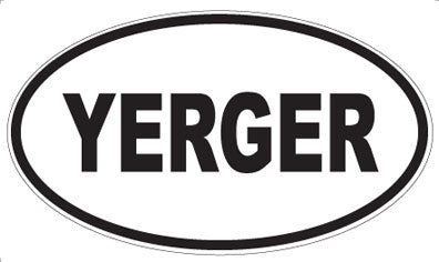 YERGER - Oval Sticker