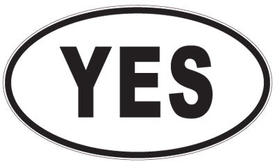 YES - 3 Letter Initials Oval Magnet