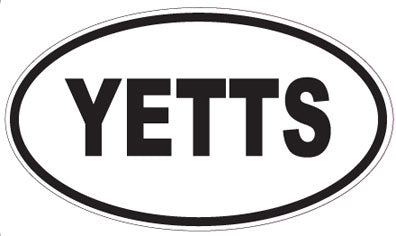 YETTS - Oval Sticker