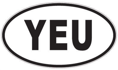 YEU - 3 Letter Initials Oval Sticker