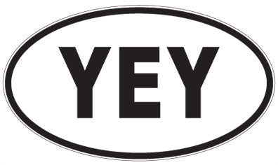 YEY - 3 Letter Initials Oval Magnet
