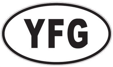 YFG - 3 Letter Initials Oval Sticker