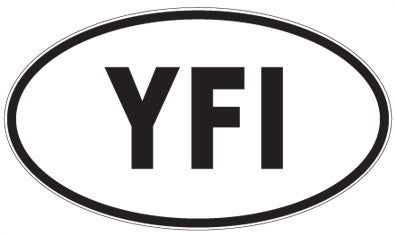 YFI - 3 Letter Initials Oval Sticker