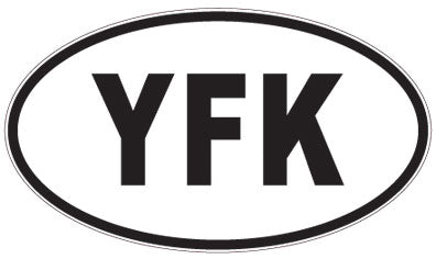 YFK - 3 Letter Initials Oval Sticker