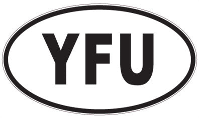 YFU - 3 Letter Initials Oval Sticker