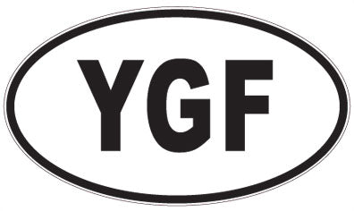 YGF - 3 Letter Initials Oval Sticker