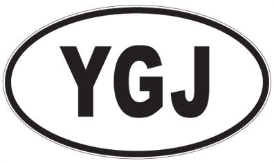 YGJ - 3 Letter Initials Oval Sticker