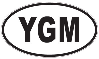 YGM - 3 Letter Initials Oval Magnet