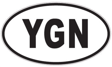YGN - 3 Letter Initials Oval Sticker