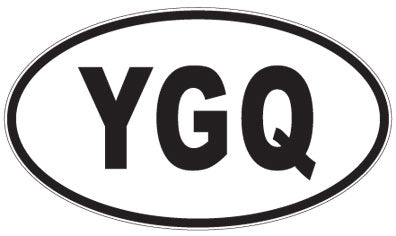 YGQ - 3 Letter Initials Oval Magnet