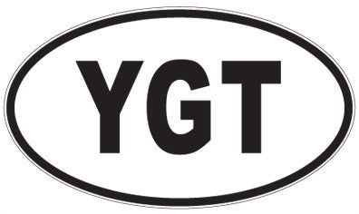 YGT - 3 Letter Initials Oval Sticker