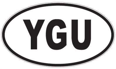YGU - 3 Letter Initials Oval Sticker