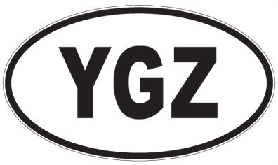 YGZ - 3 Letter Initials Oval Magnet