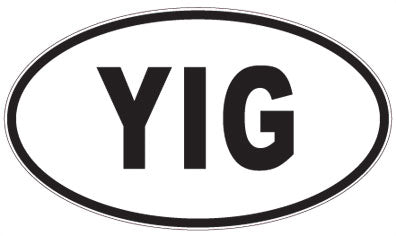 YIG - 3 Letter Initials Oval Sticker