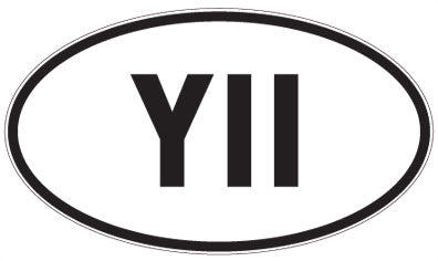 YII - 3 Letter Initials Oval Sticker