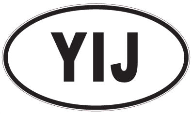 YIJ - 3 Letter Initials Oval Sticker