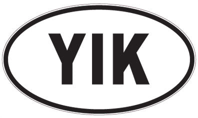 YIK - 3 Letter Initials Oval Sticker
