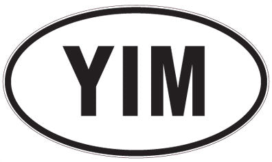 YIM - 3 Letter Initials Oval Sticker