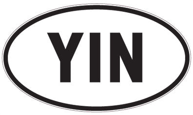 YIN - 3 Letter Initials Oval Sticker