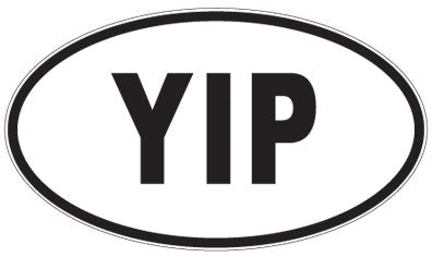 YIP - 3 Letter Initials Oval Sticker