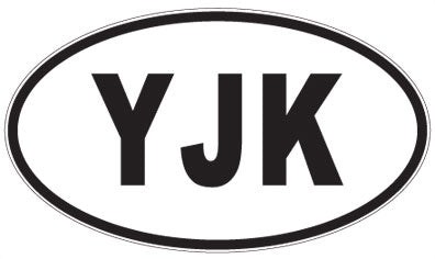 YJK - 3 Letter Initials Oval Magnet