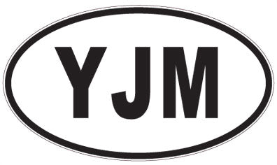 YJM - 3 Letter Initials Oval Sticker