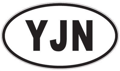 YJN - 3 Letter Initials Oval Sticker