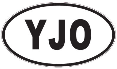 YJO - 3 Letter Initials Oval Sticker