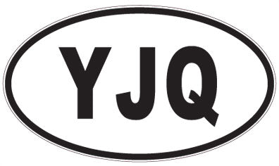 YJQ - 3 Letter Initials Oval Sticker