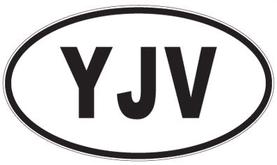 YJV - 3 Letter Initials Oval Magnet