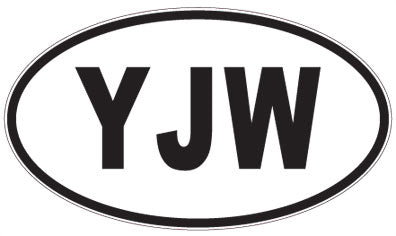 YJW - 3 Letter Initials Oval Magnet