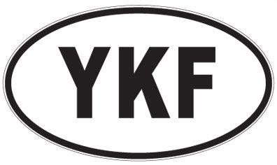 YKF - 3 Letter Initials Oval Sticker