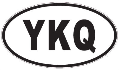 YKQ - 3 Letter Initials Oval Magnet
