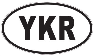 YKR - 3 Letter Initials Oval Sticker