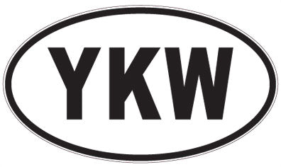 YKW - 3 Letter Initials Oval Magnet