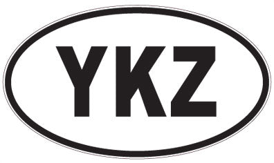 YKZ - 3 Letter Initials Oval Sticker