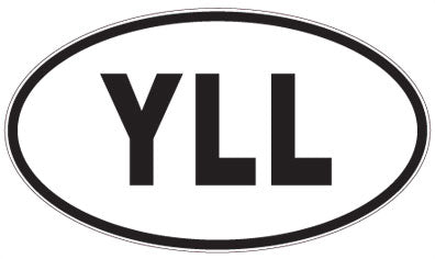 YLL - 3 Letter Initials Oval Sticker