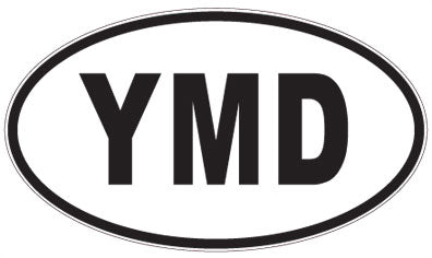 YMD - 3 Letter Initials Oval Sticker