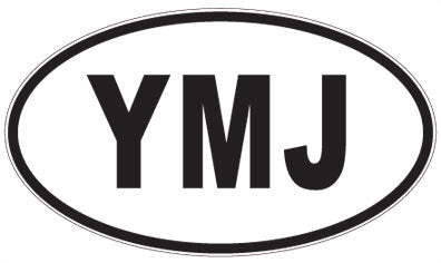 YMJ - 3 Letter Initials Oval Sticker