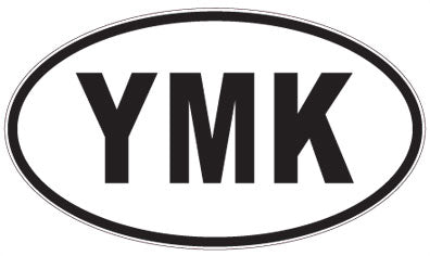 YMK - 3 Letter Initials Oval Magnet