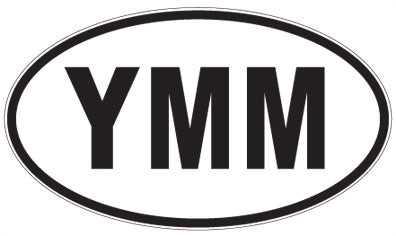 YMM - 3 Letter Initials Oval Sticker